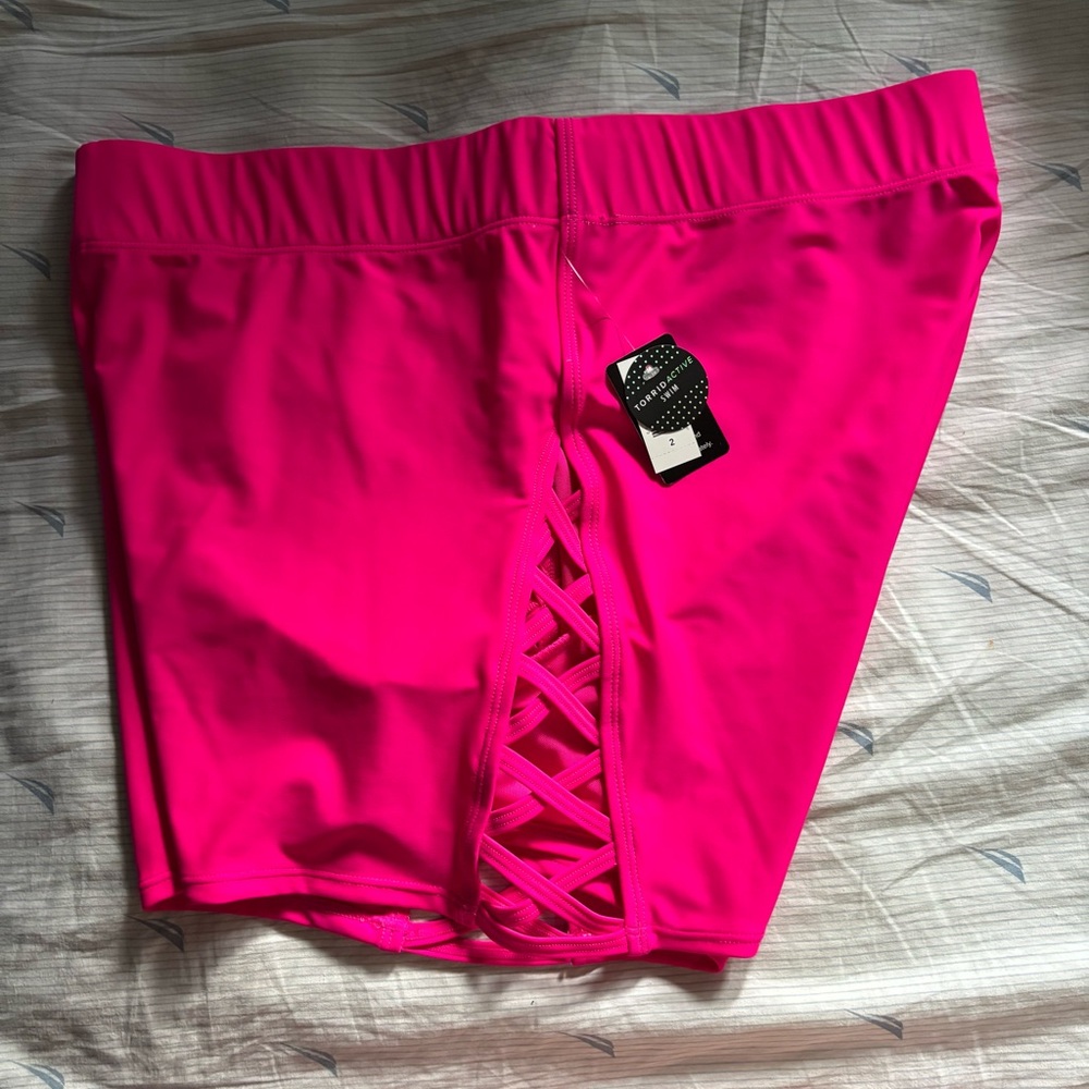 Torrid Pink Swim Shorts with Elastic Waistband - Picture 2 of 5